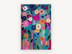 Garden of Bright Blooms, floral canvas wall art print, front view