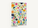 Meadow of Round Blooms, colourful abstract flower meadow painting, floral canvas wall art print ready to hang
