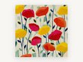 Cheerful Poppy Field, floral canvas wall art print, front view