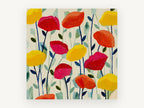 Cheerful Poppy Field, floral canvas wall art print, front view