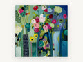 Vases of Bright Blooms, floral canvas wall art print, front view