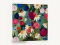Daisy Garden Reverie, colourful daisy and peony floral painting, floral canvas wall art print ready to hang