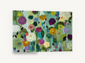 Garden of Round Blooms, colourful abstract flower garden painting, floral canvas wall art print ready to hang