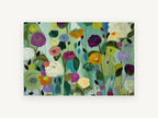 Garden of Round Blooms, floral canvas wall art print, front view