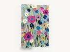 Meadow of Magenta Blooms, colourful wild flowers contemporary painting, floral canvas wall art print ready to hang