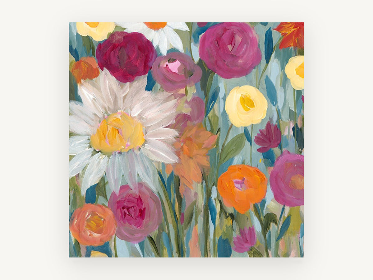 Garden at First Light, floral canvas wall art print, front view