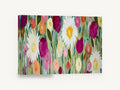 Meadow of Daisies, pink and white daisy meadow painting, floral canvas wall art print ready to hang