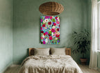 Poppy Field Confetti floral canvas print on the wall of a bedroom