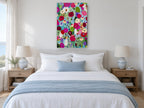 Poppy Field Confetti floral canvas print on the wall of a coastal bedroom