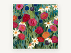 Wild Garden Bloom, floral canvas wall art print, front view