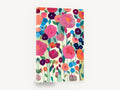 Bright Blooms Garden, pink and blue abstract flowers painting, floral canvas wall art print ready to hang