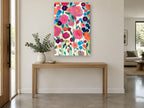 Bright Blooms Garden floral canvas print on the wall of a entry hall