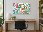 Garden Between the Cracks floral canvas print on the wall of a study