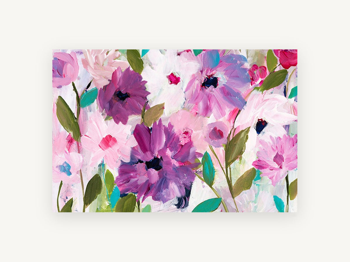 Orchid Haze Bloom, floral canvas wall art print, front view