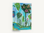 River Garden Trees, whimsical trees inspirational quote painting, floral canvas wall art print ready to hang