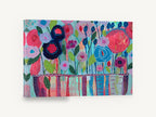 Joyful Flower Vase, colourful folk style floral vase painting, floral canvas wall art print ready to hang