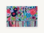Joyful Flower Vase, floral canvas wall art print, front view