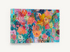 Garden in Full Chorus, colourful abstract floral garden painting, floral canvas wall art print ready to hang