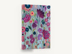 Lilac Garden Chorus, pink and purple abstract floral painting, floral canvas wall art print ready to hang
