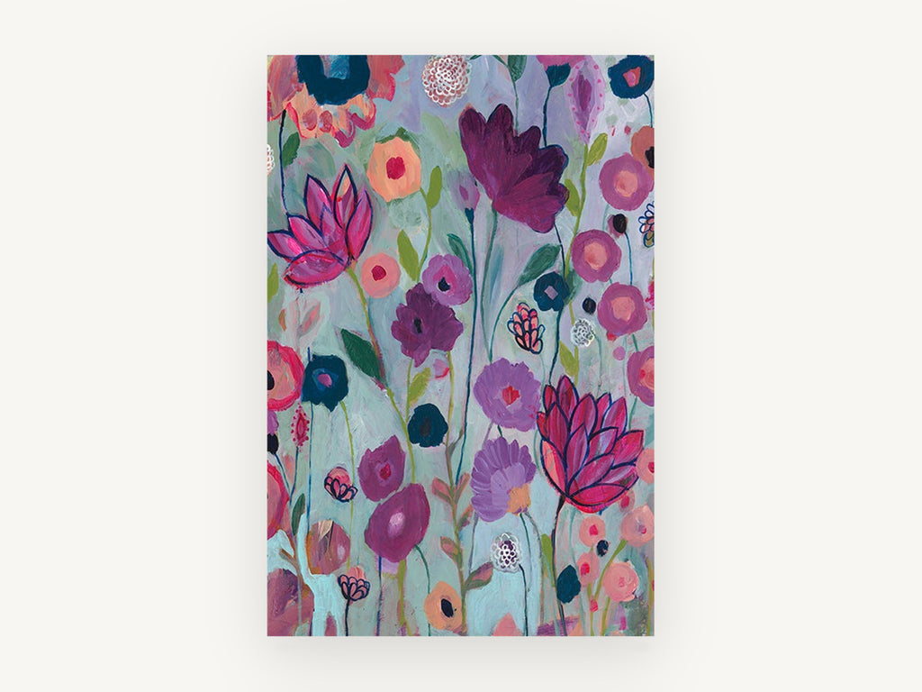 Lilac Garden Chorus, floral canvas wall art print, front view