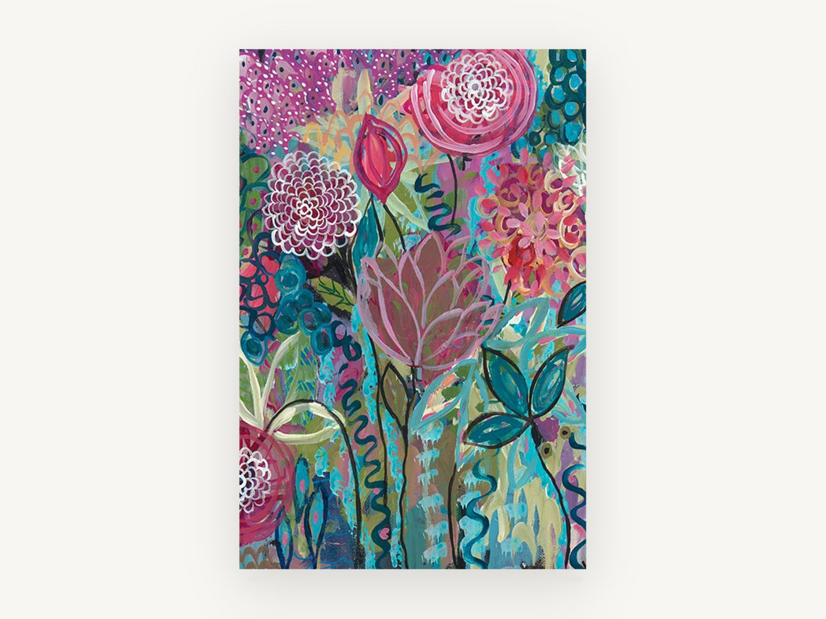 Garden of Whorls, floral canvas wall art print, front view