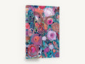 Spiralling Garden Blooms, pink abstract floral acrylic garden, floral canvas wall art print ready to hang