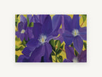 Purple Clematis Garden, floral canvas wall art print, front view