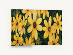 Golden Meadow Daisies, yellow coreopsis flowers painting, floral canvas wall art print ready to hang