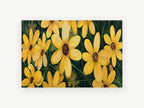 Golden Meadow Daisies, floral canvas wall art print, front view