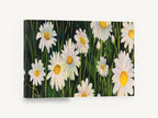 Daisies in Dark Grass, white daisies floral painting dark green, floral canvas wall art print ready to hang