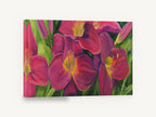Magenta Daylily Garden, magenta daylilies floral painting, floral canvas wall art print ready to hang