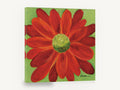 Scarlet Daisy Bloom, red daisy floral acrylic painting, floral canvas wall art print ready to hang