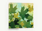Maple Canopy Greens, green maple leaves botanical painting, floral canvas wall art print ready to hang