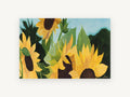 Sunflowers Against Blue, floral canvas wall art print, front view