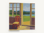 Morning Sunroom View, sunroom chair lake view painting, coastal canvas wall art print ready to hang