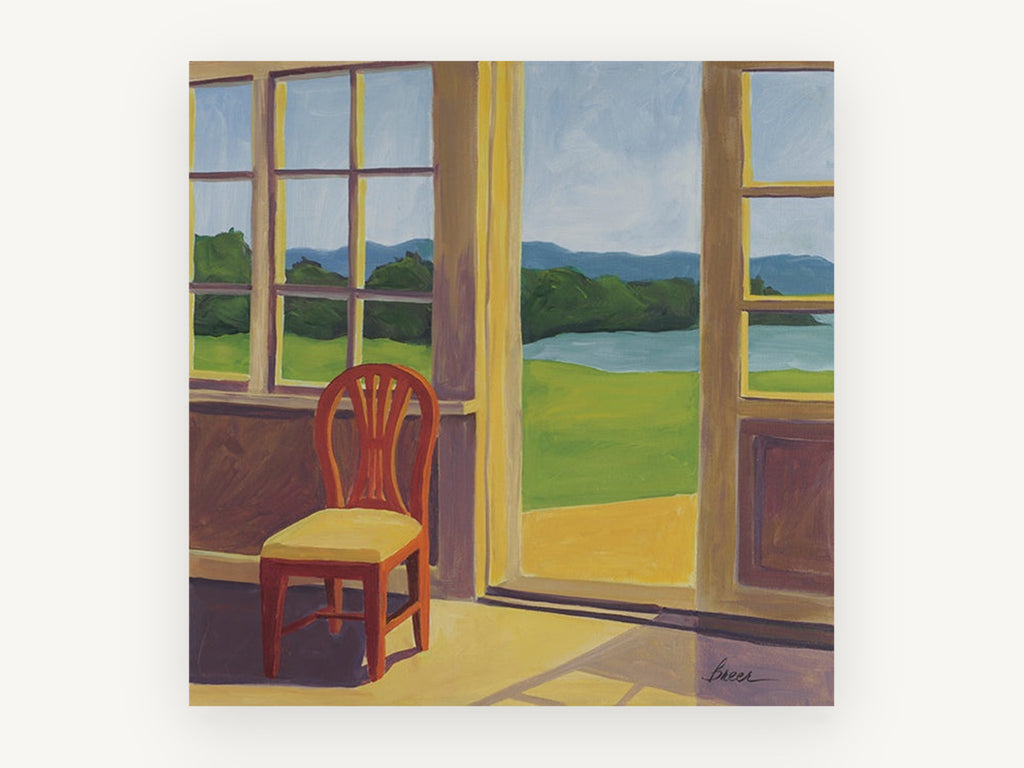 Morning Sunroom View, coastal canvas wall art print, front view