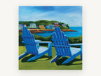 Blue Chairs Bay View, coastal canvas wall art print, front view