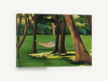 Hammock Under the Shade, hammock between trees painting style, landscape canvas wall art print ready to hang
