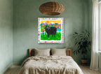 Black Sheep Nursery Rhyme animal canvas print on the wall of a bedroom