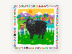 Black Sheep Nursery Rhyme, black sheep nursery rhyme collage, animal canvas wall art print, front view