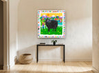 Black Sheep Nursery Rhyme animal canvas print on the wall of a hallway