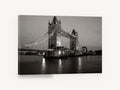 Tower Bridge Dusk Sepia, tower bridge london black and white photograph, city canvas wall art print ready to hang