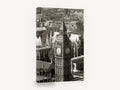 Big Ben From Above, big ben london black and white photograph, city canvas wall art print ready to hang