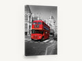 Route 15 Red Routemaster, london red bus black and white photograph, city canvas wall art print ready to hang