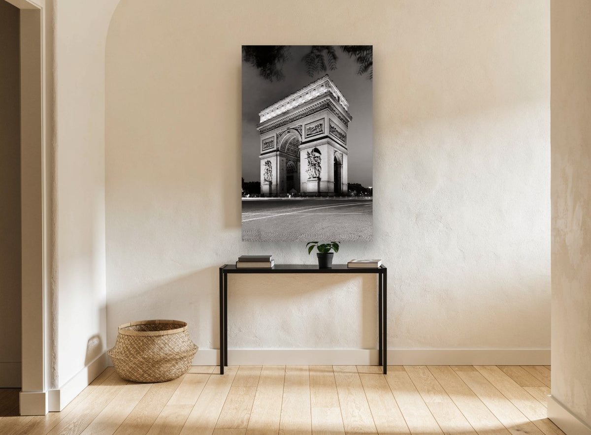 Arc de Triomphe Dusk city canvas print on the wall of a hallway