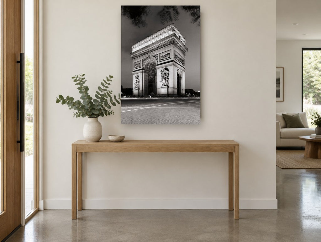 Arc de Triomphe Dusk city canvas print on the wall of a entry hall