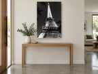 Eiffel Tower Aglow city canvas print on the wall of a entry hall
