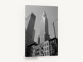 Chrysler Spire Upward, chrysler building black and white photograph, city canvas wall art print ready to hang