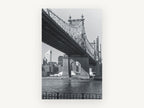 Queensboro Bridge Underside, queensboro bridge black and white photograph, city canvas wall art print, front view