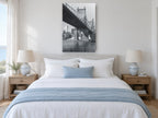 Queensboro Bridge Underside city canvas print on the wall of a bedroom